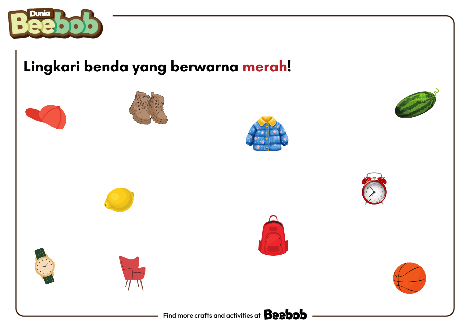 Lingkari Benda yang Berwarna Merah!