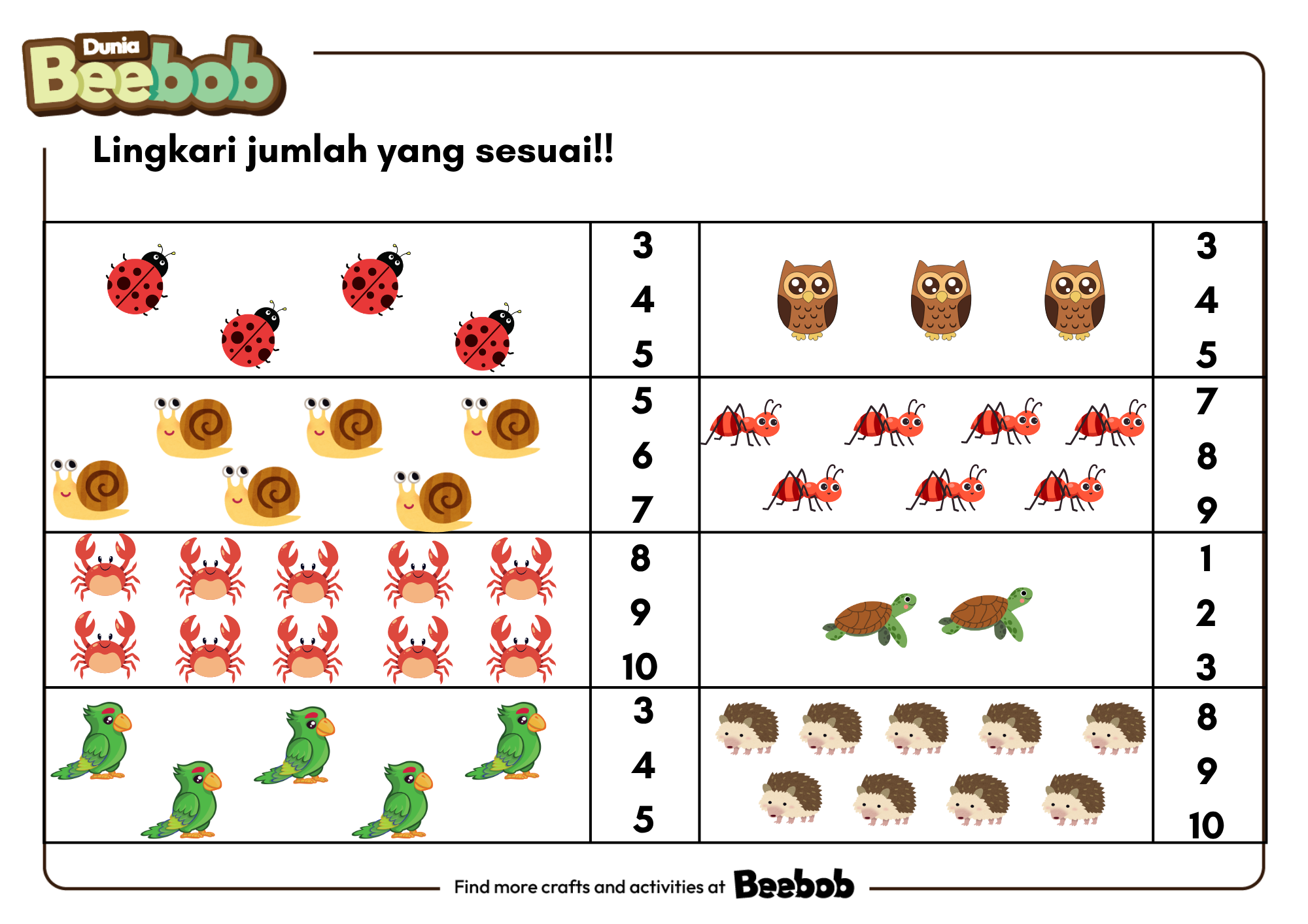 Lingkari Jumlah yang Sesuai Bagian Kesatu!