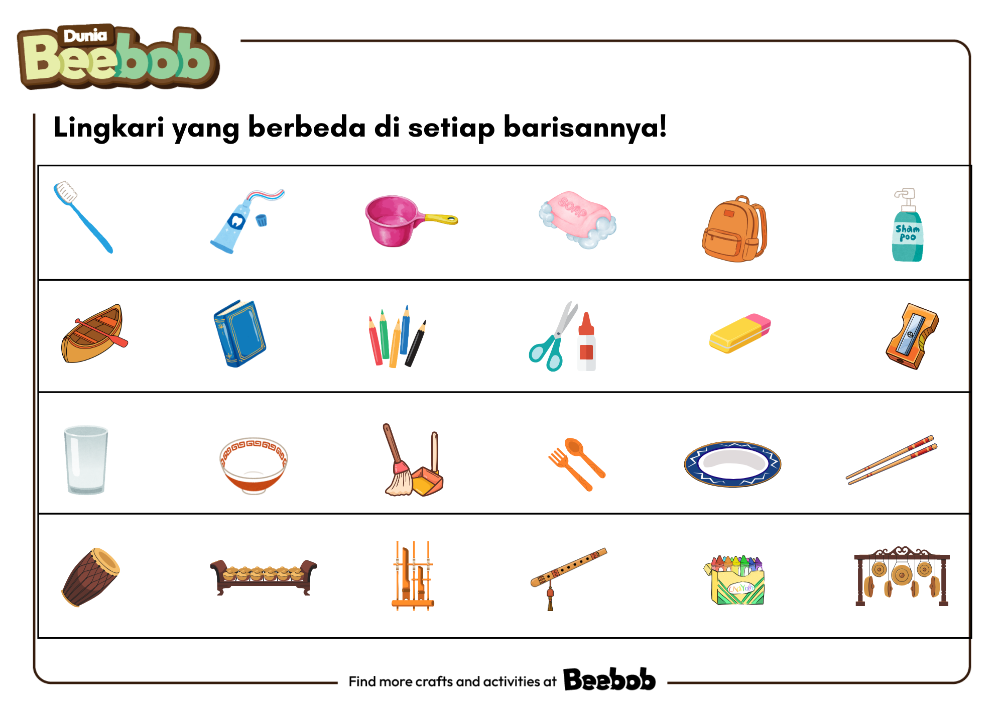 Lingkari yang Berbeda di Setiap Barisannya!