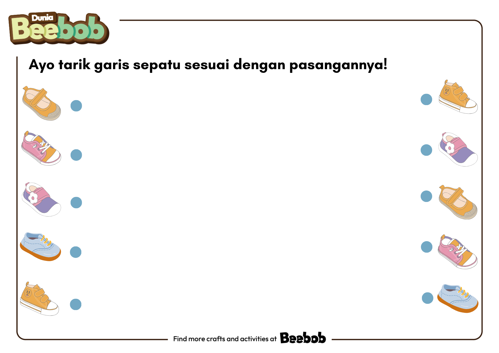 Ayo Tarik Garis Sepatu Sesuai dengan Pasangannya!