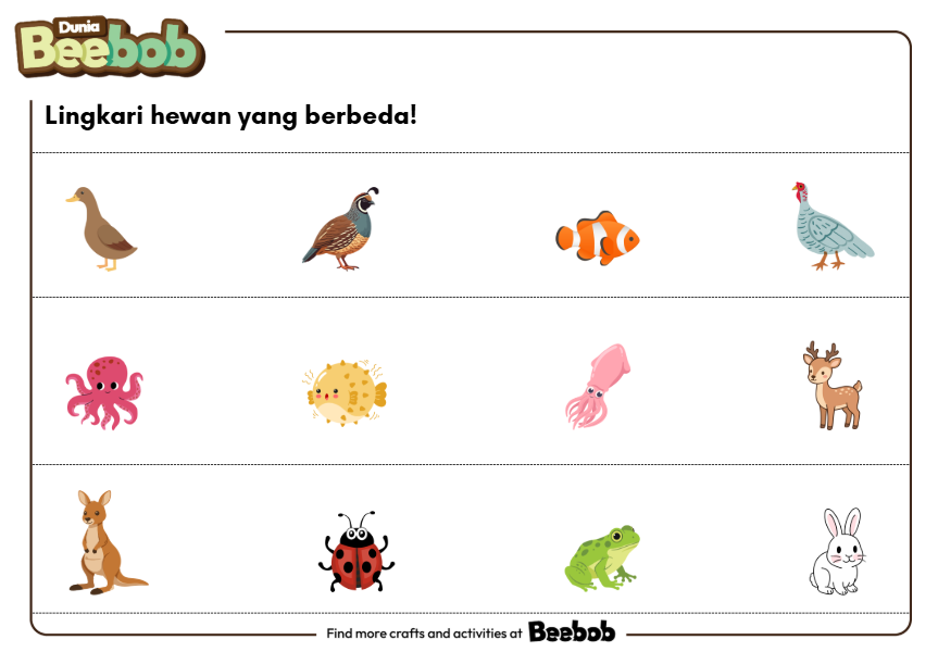 Lingkari Hewan yang Berbeda Bagian Ketiga!