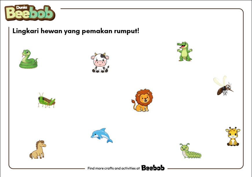 Lingkari Hewan yang Pemakan Rumput!