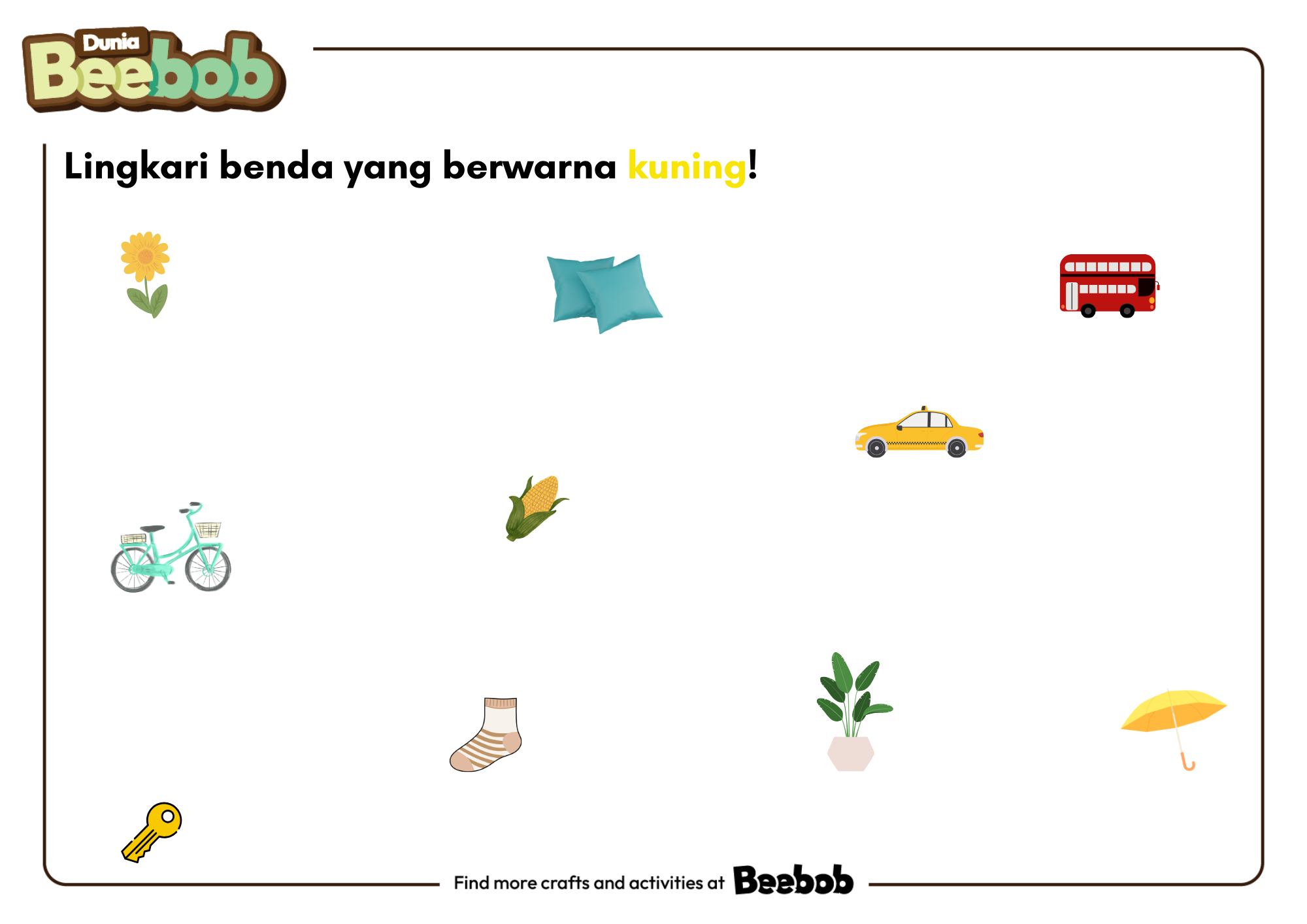 Lingkari Benda yang Berwarna Kuning!