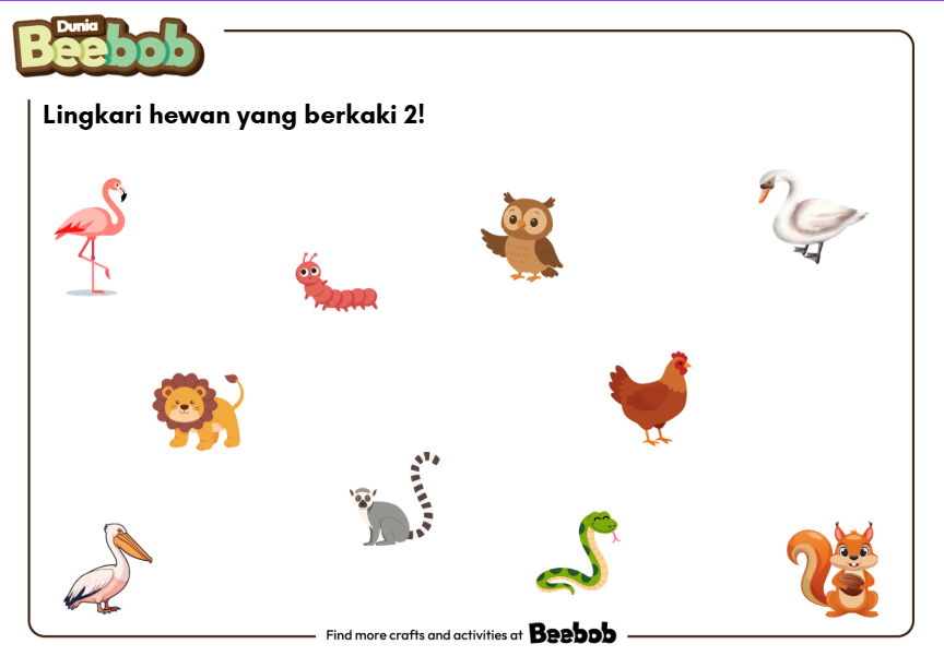 Lingkari Hewan yang Berkaki 2!