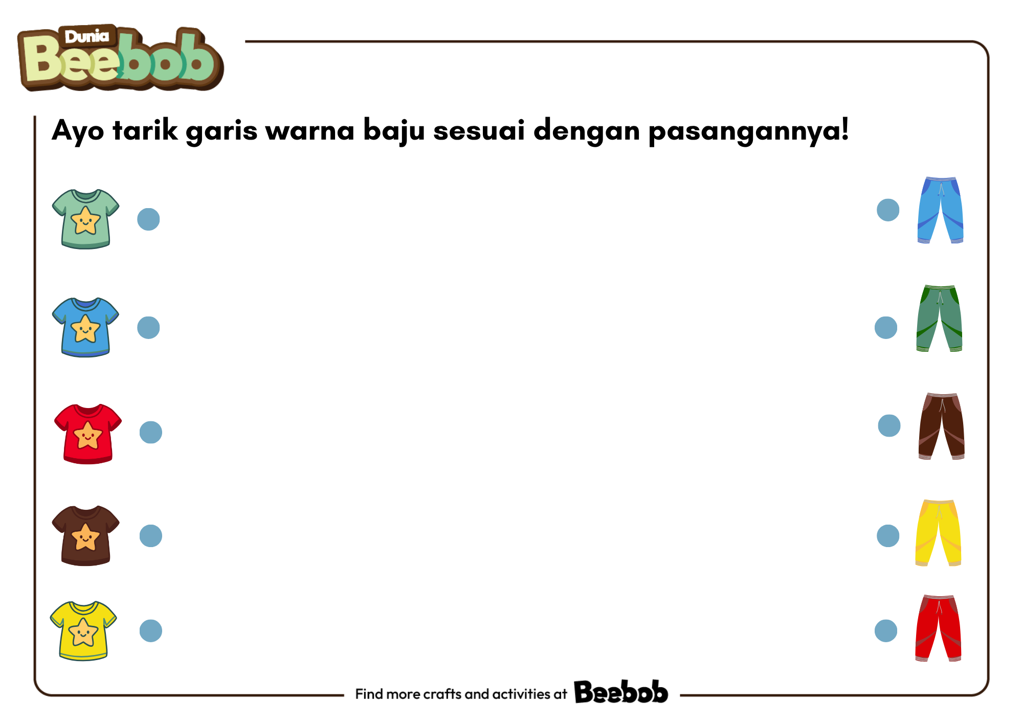 Ayo Tarik Garis Warna Baju Sesuai dengan Pasangannya!