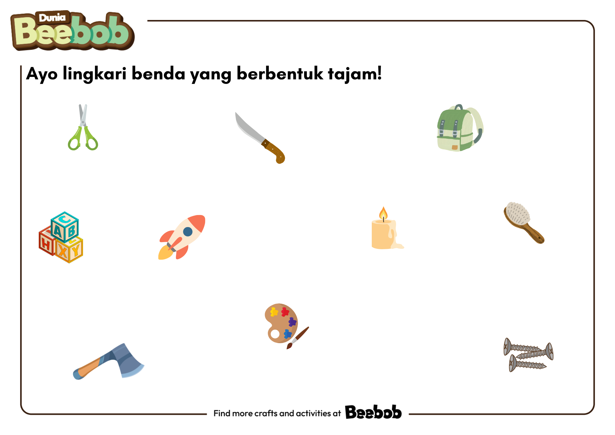 Ayo Lingkari Benda yang Berbentuk Tajam!