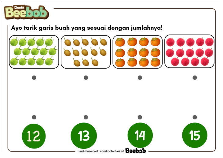 Ayo Tarik Garis Buah yang Sesuai dengan Jumlahnya Bagian Kedua!