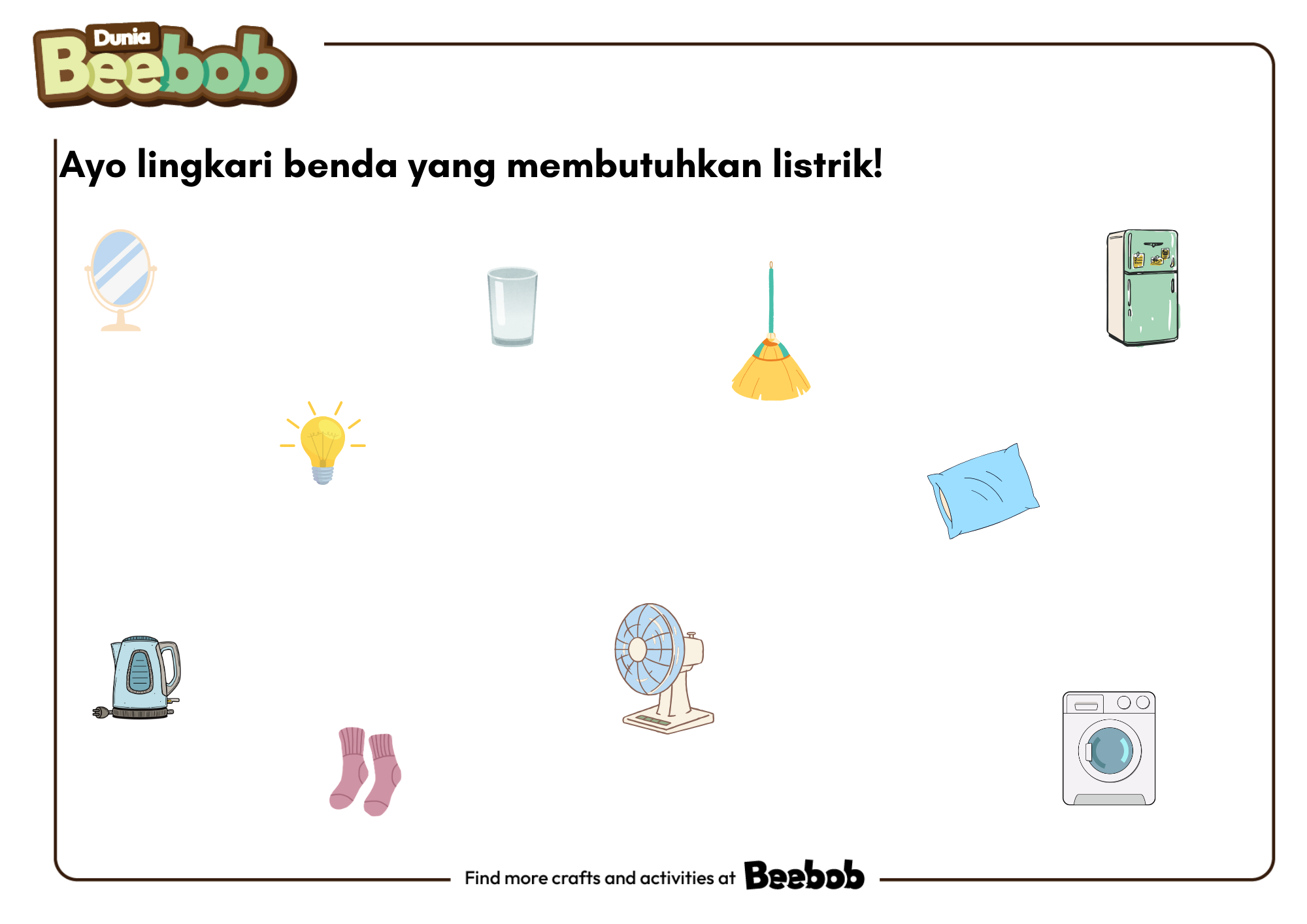 Ayo Lingkari Benda yang Membutuhkan Listrik!