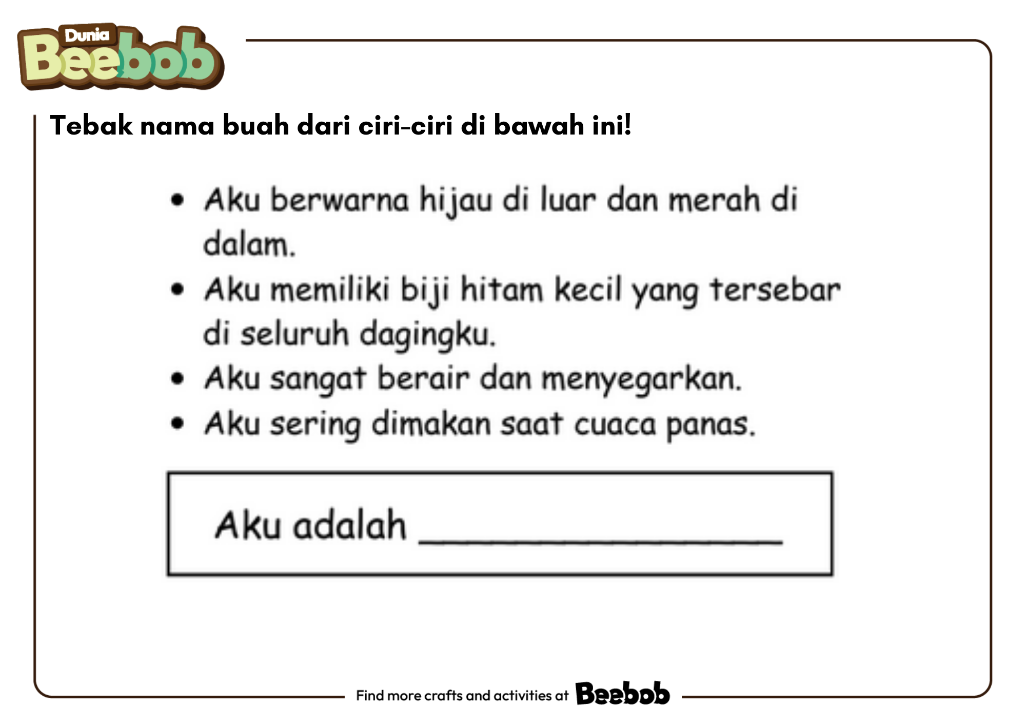 Tebak Nama Buah dari Ciri-Ciri di Bawah Ini Bagian Keenam!