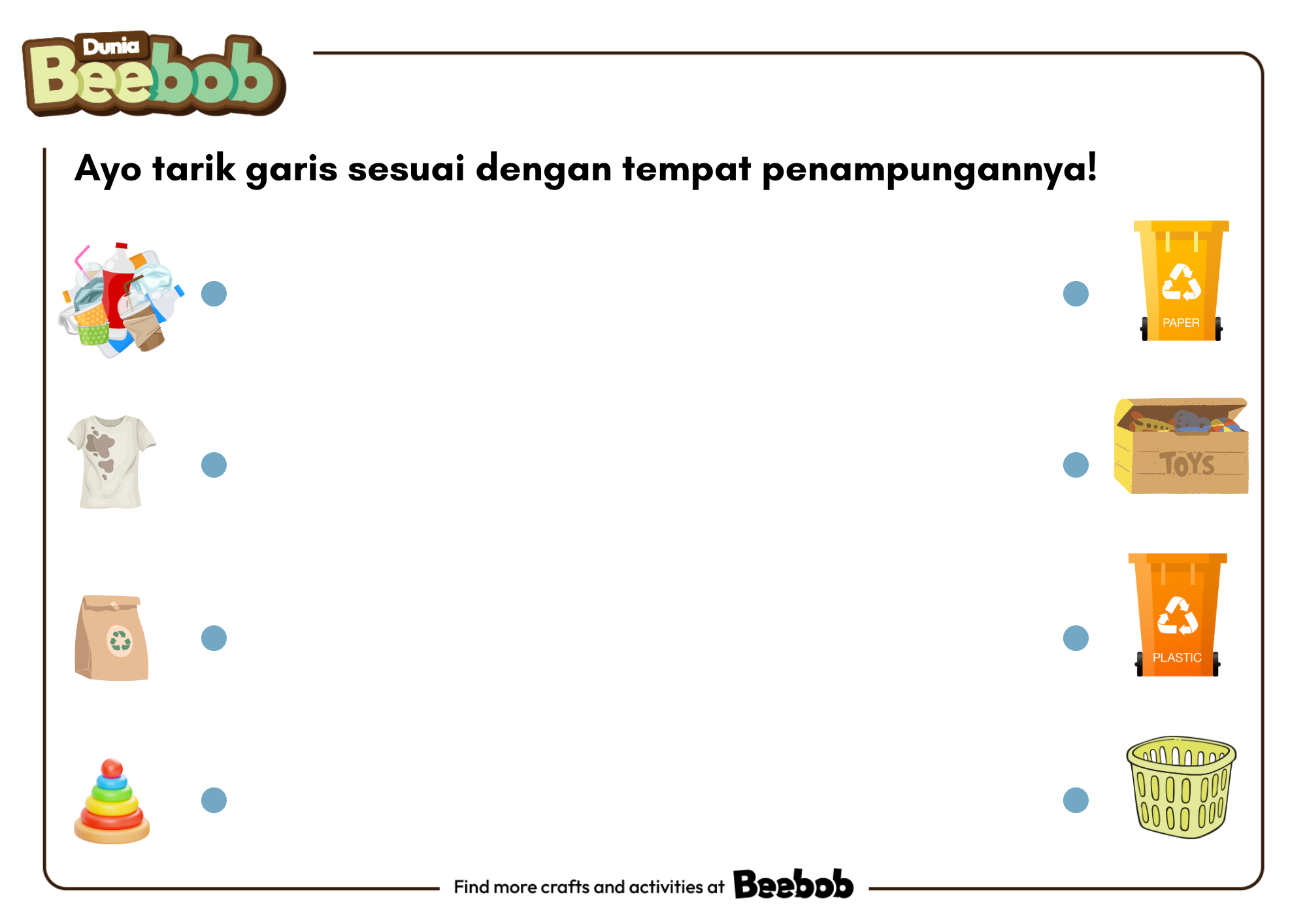 Ayo Tarik Garis Sesuai dengan Tempat Penampungannya!
