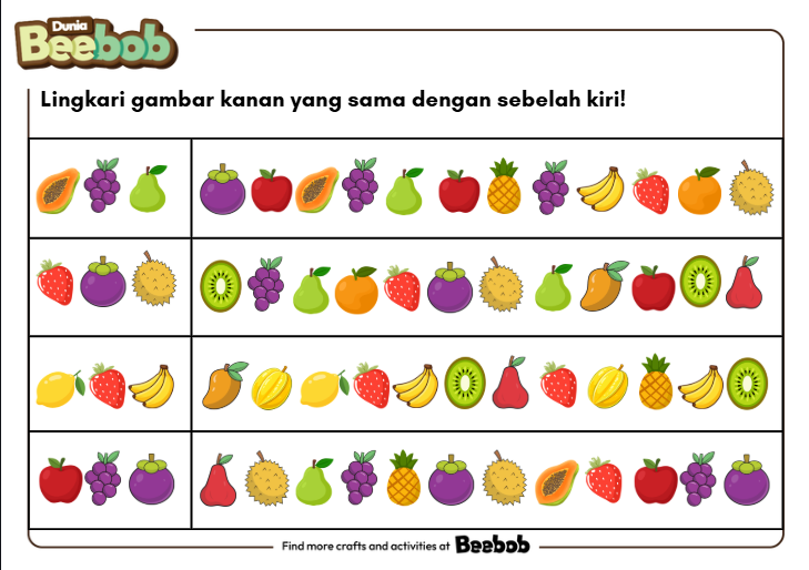 Lingkari Gambar Kanan yang Sama dengan Sebelah Kiri Bagian Kesatu!