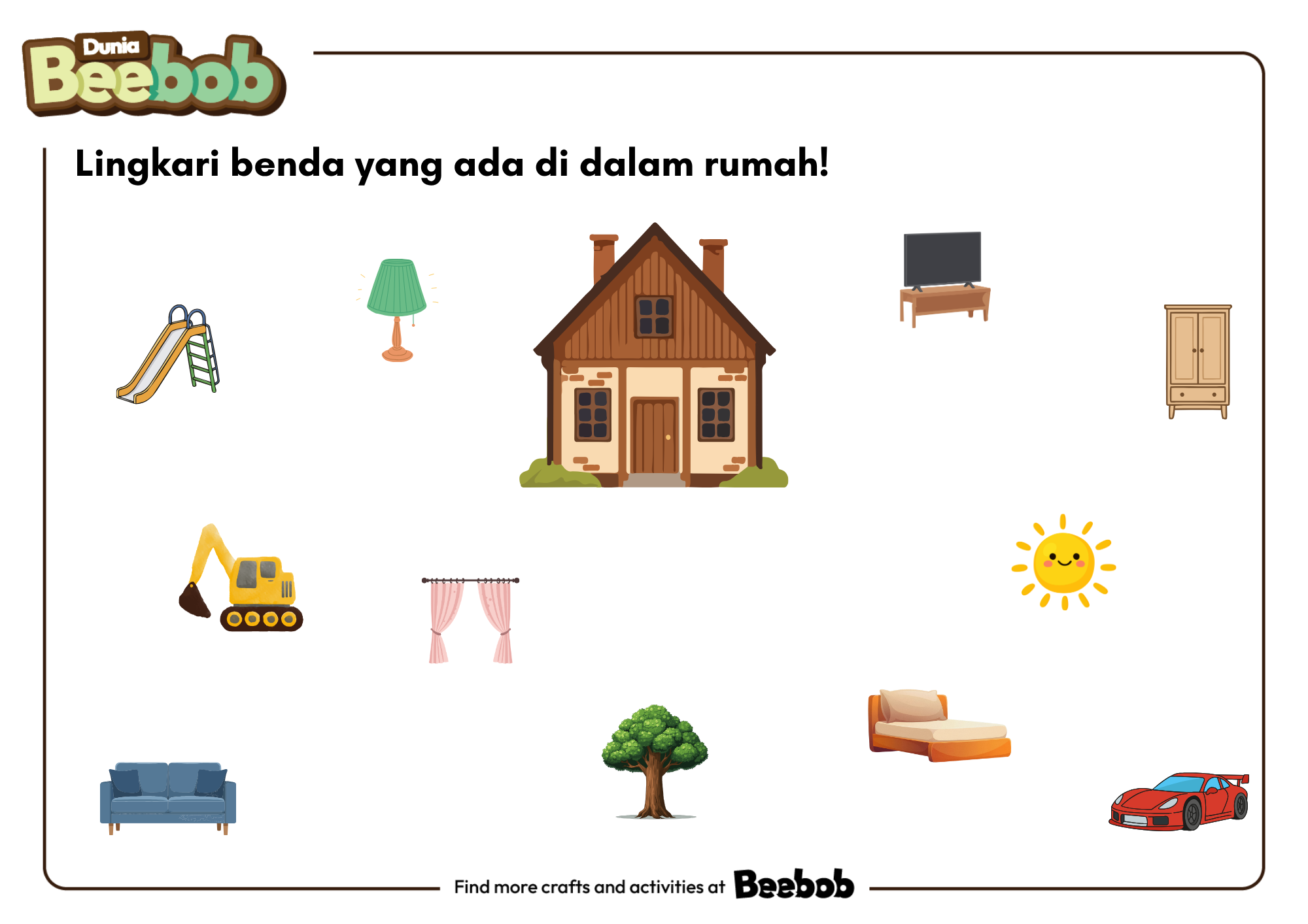 Lingkari Benda yang Ada di Dalam Rumah!