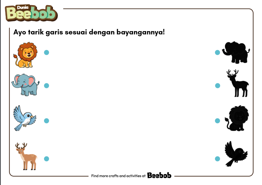 Ayo Mencocokkan Bayangan Hewan Bagian Kedua