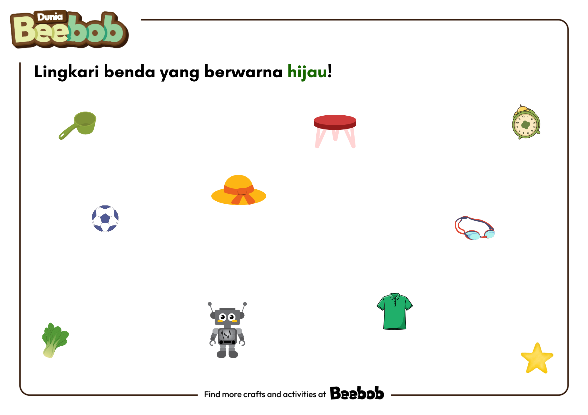 Lingkari Benda yang Berwarna Hijau!
