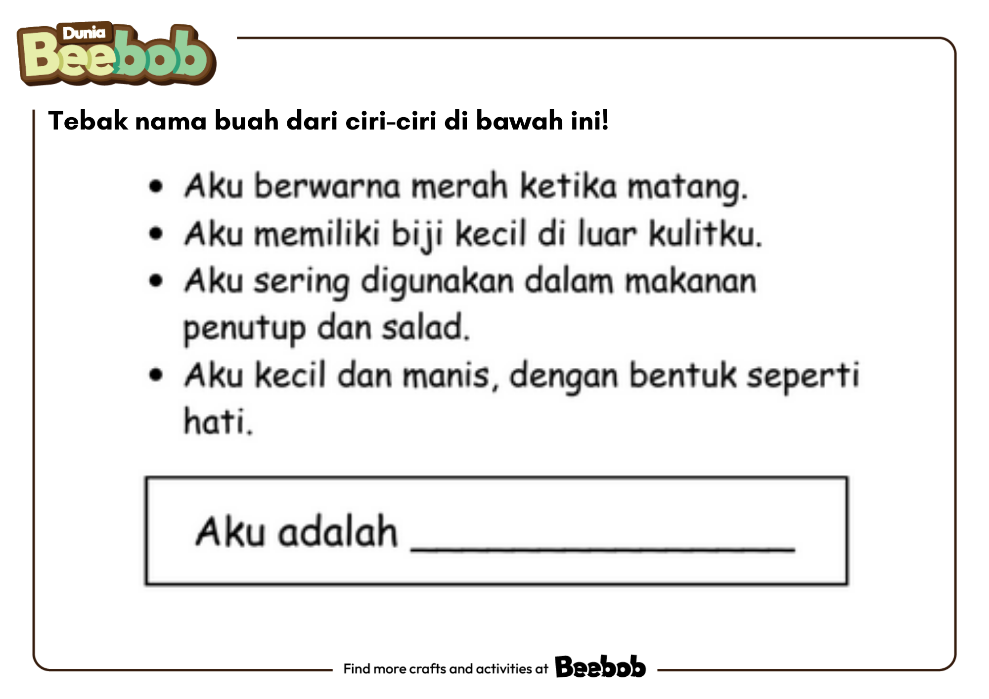 Tebak Nama Buah dari Ciri-Ciri di Bawah Ini Bagian Kesatu!