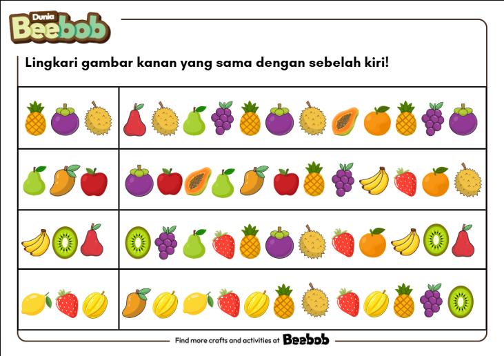 Lingkari Gambar Kanan yang Sama dengan Sebelah Kiri Bagian Kedua!