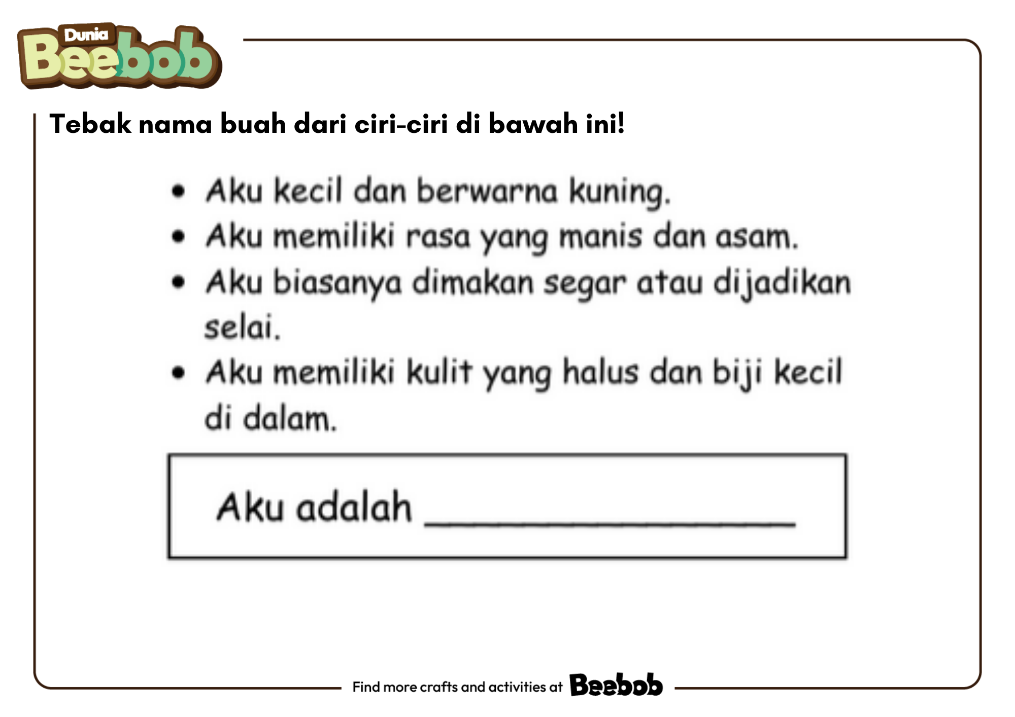 Tebak Nama Buah dari Ciri-Ciri di Bawah Ini Bagian Kedelapan!