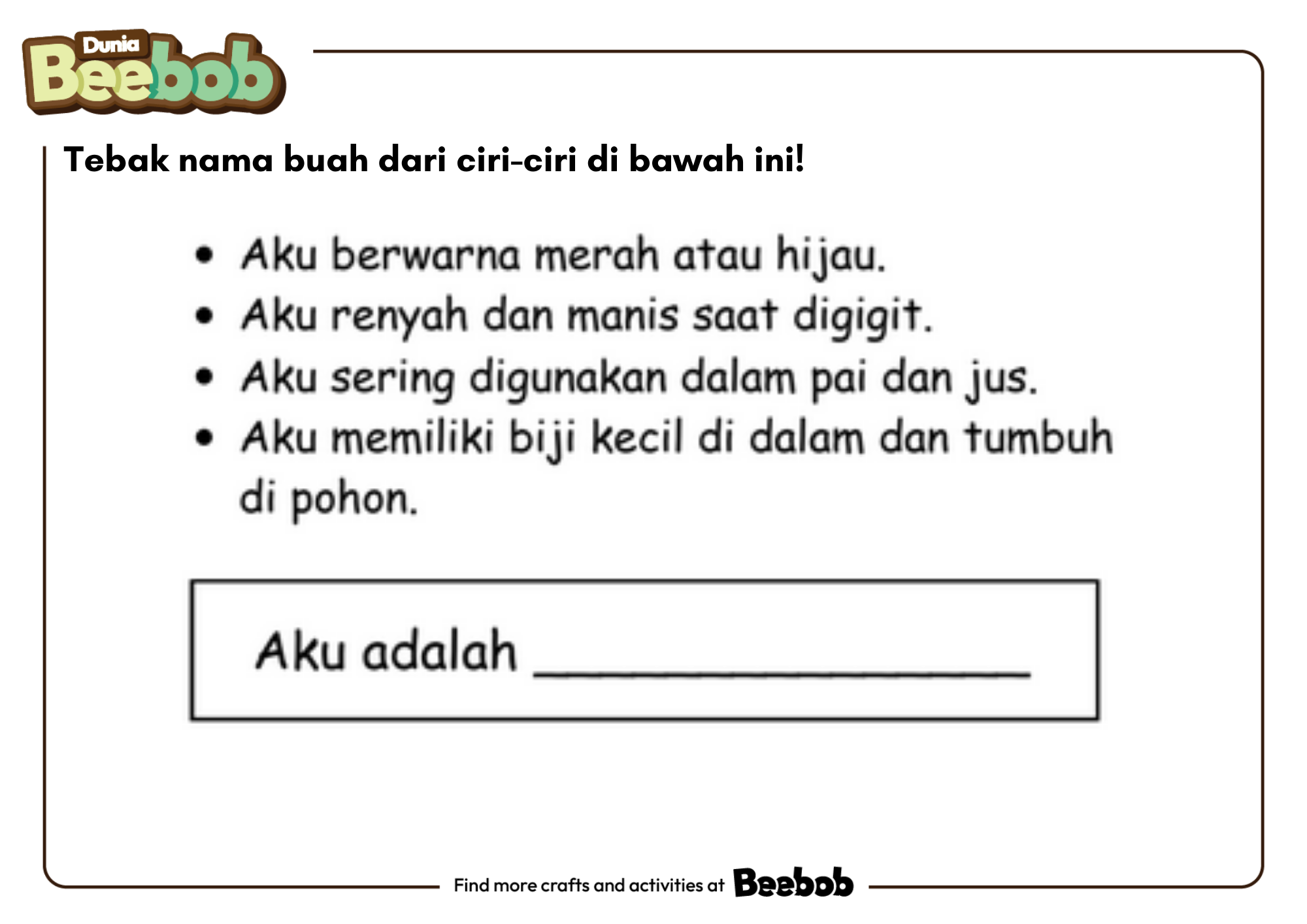 Tebak Nama Buah dari Ciri-Ciri di Bawah Ini Bagian Kelima!