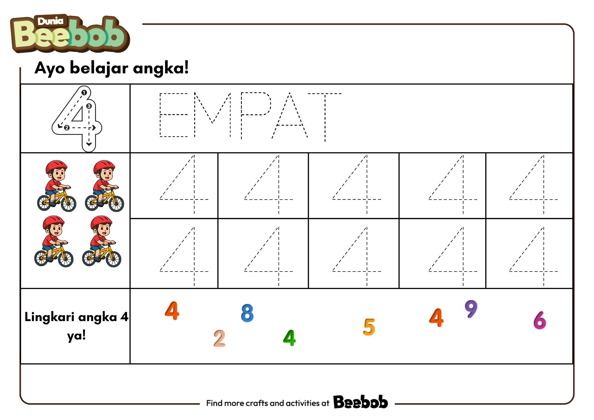 Ayo Belajar Angka 4!