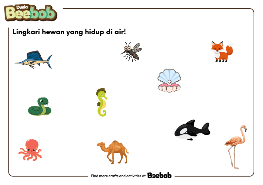 Lingkari Hewan yang Hidup di Air!