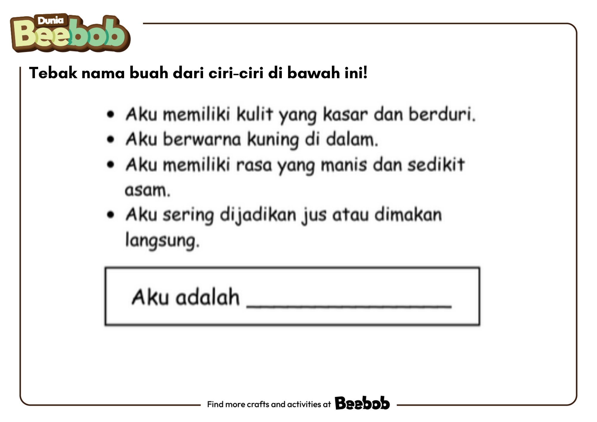 Tebak Nama Buah dari Ciri-Ciri di Bawah Ini Bagian Ketujuh!