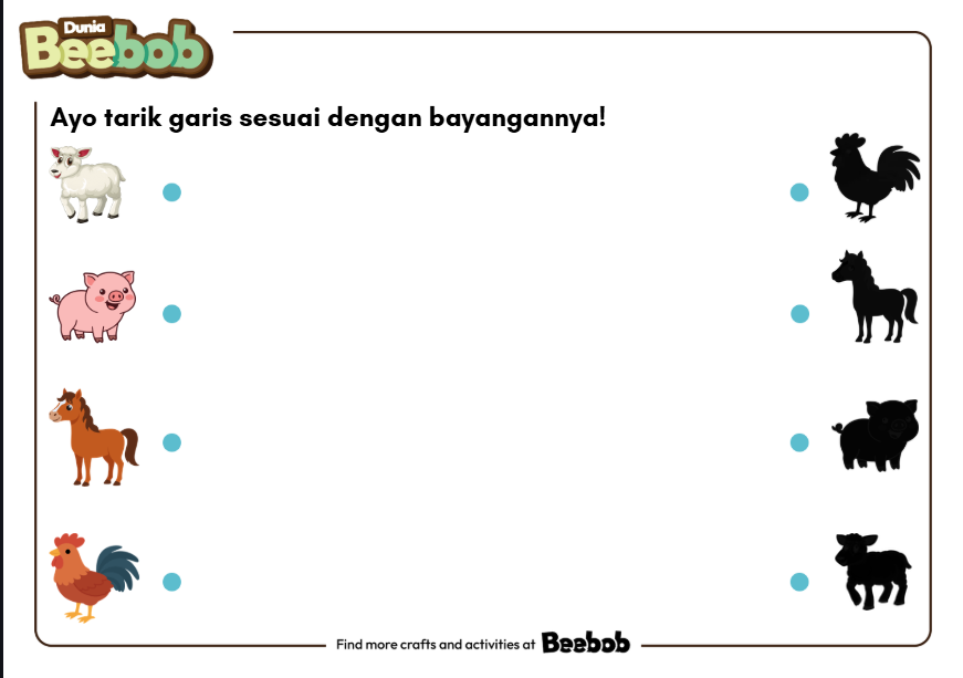 Ayo Mencocokkan Bayangan Hewan Bagian Kesatu
