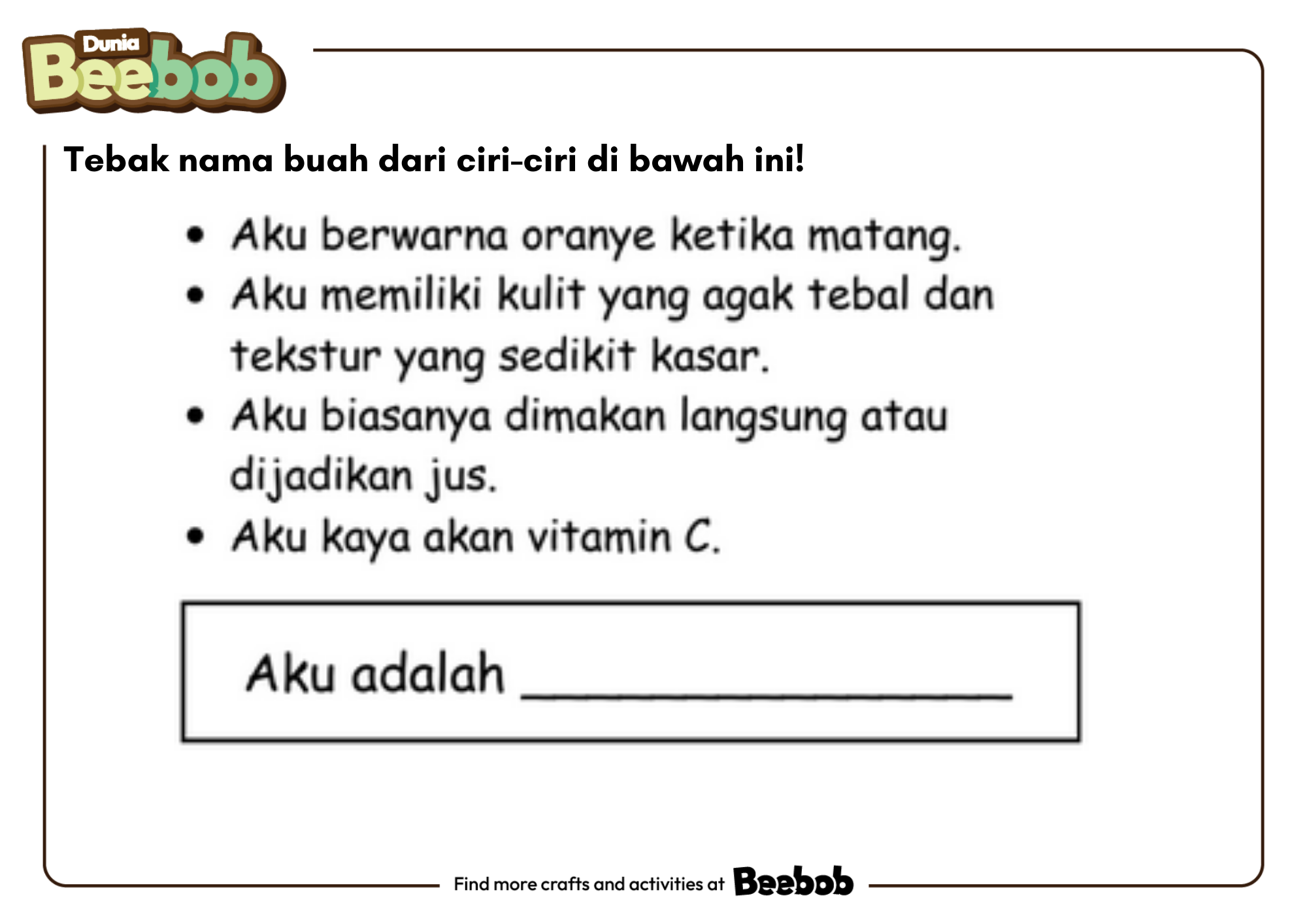 Tebak Nama Buah dari Ciri-Ciri di Bawah Ini Bagian Ketiga!