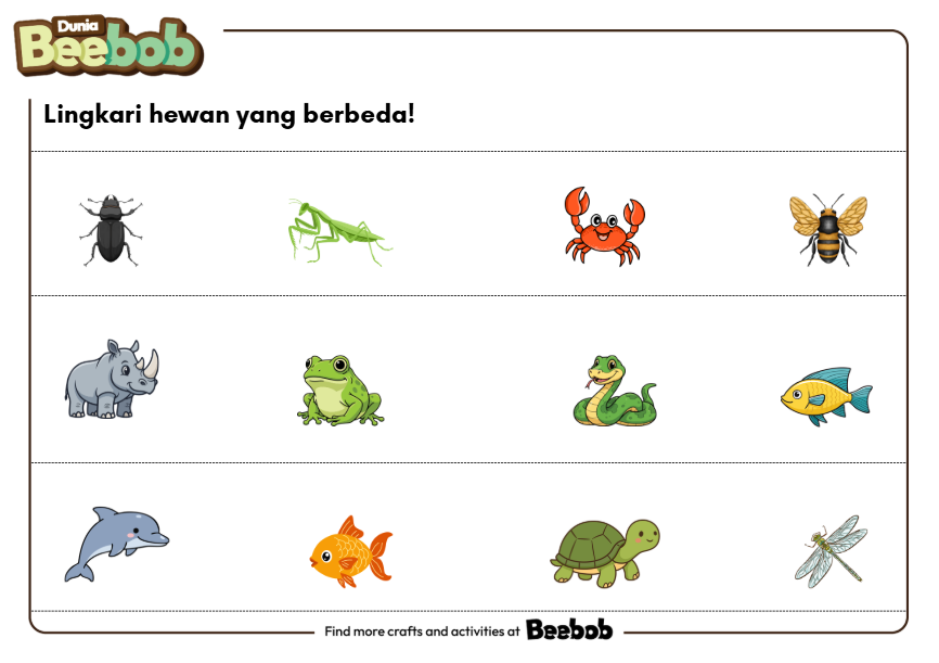 Lingkari Hewan yang Berbeda Bagian Kedua!