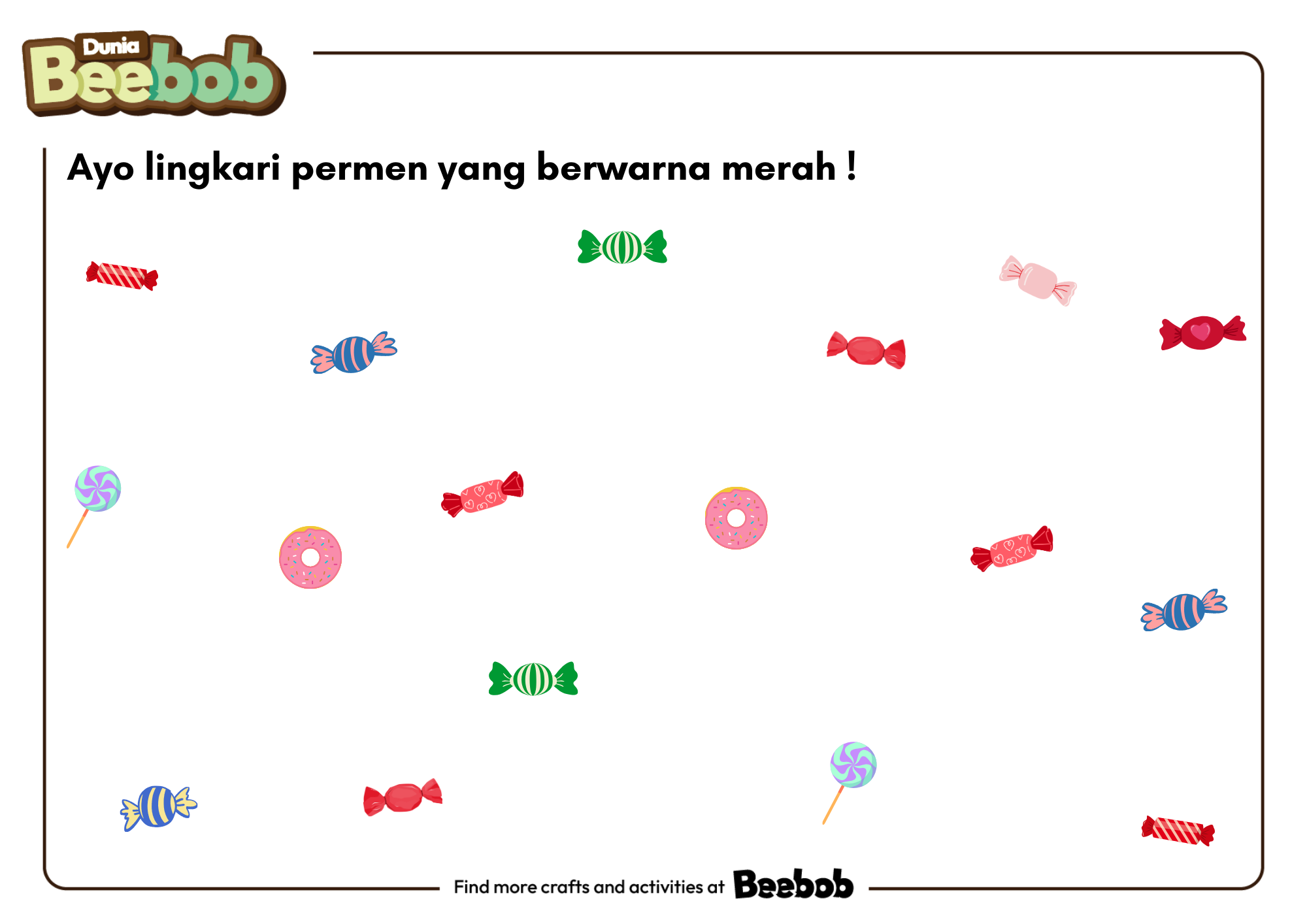 Ayo Lingkari Permen yang Berwarna Merah!